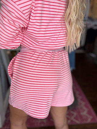 Sweet Stripes Lounge Set (Pink/Red)
