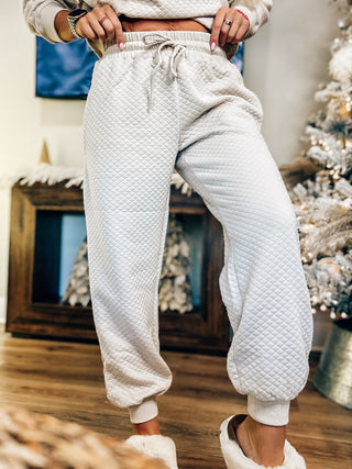 DOORBUSTER Quilted Cozy Lounge Joggers -Beige