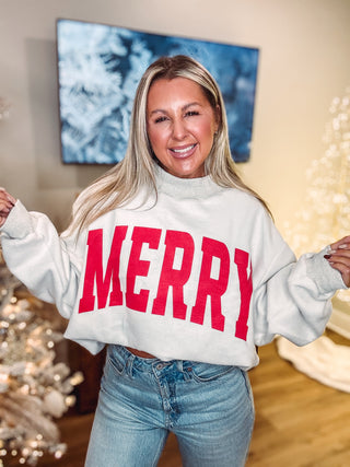 The 'Grinchy & Merry' Reversible Mock Neck Sweatshirt