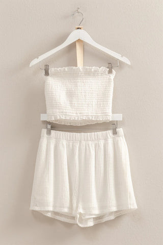 Major Summer Vibes White Shorts Set