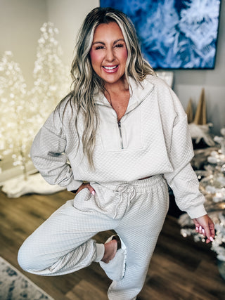 DOORBUSTER Quilted Cozy Lounge Joggers -Beige