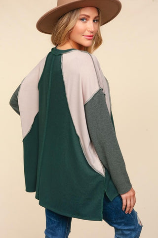 Everyday Comfort Hunter Green Raglan Oversized Top