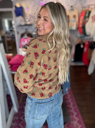 Embrace The Cozy Floral Sherpa Jacket