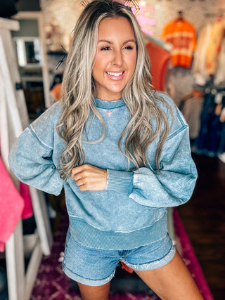 Oh So Comfy Blue Grey Pullover