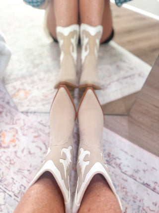 DOORBUSTER Jackie Western Bootie-Beige