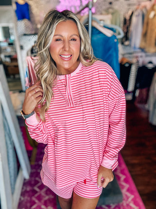 Sweet Stripes Lounge Set (Pink/Red)