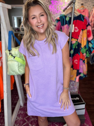 Comfy And Cool Textured Lavender Dress