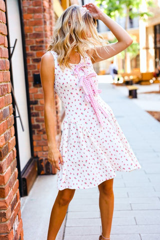 Feeling Confident Pink Ribbon Drop Waist Dress