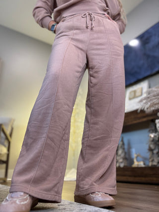 DOORBUSTER High-Waist Drawstring Pintuck Pants-Taupe