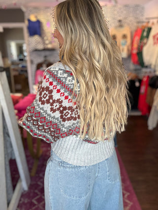 Après Chic Alpine-Knit Shrug and Tube Top Set - Grey