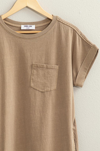 Effortlessly Stylish Mocha Brown T-shirt Dress