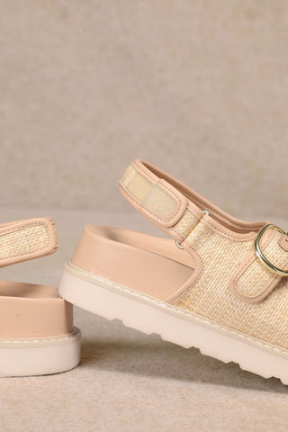 Hallie Dual Buckle Straw Effect Sandal