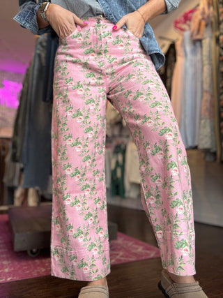 Rose Garden Pink Denim Pants
