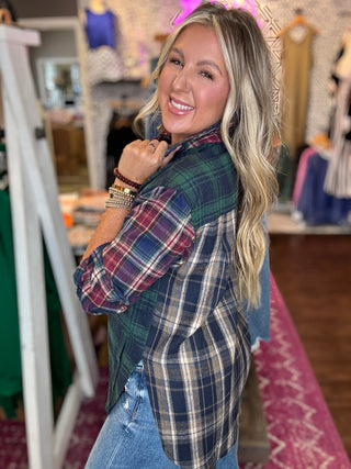 All Mixed Up Plaid Button Down Shirt