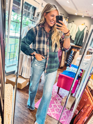 All Mixed Up Plaid Button Down Shirt