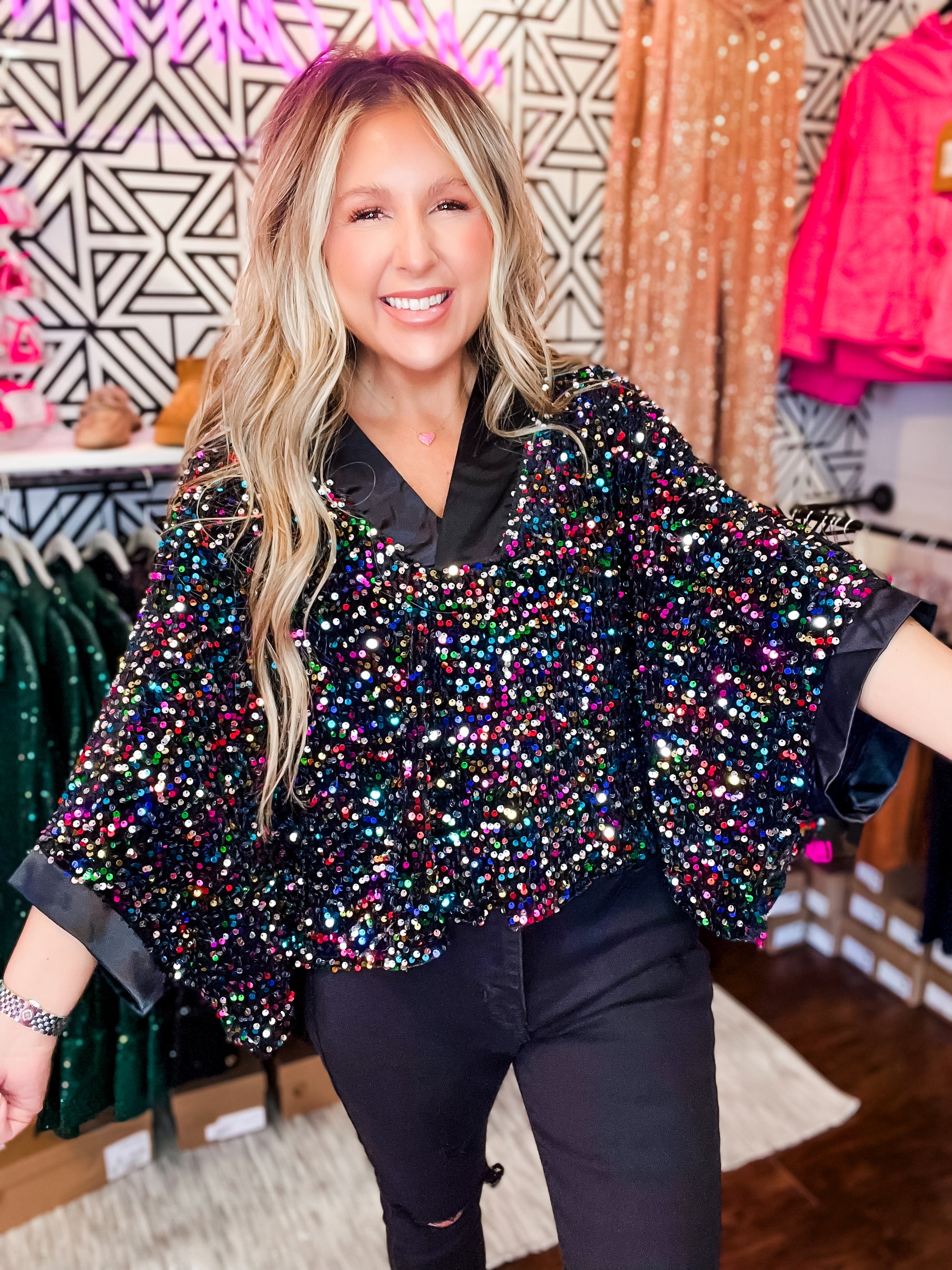 Party Ready Multi Sequin Top
