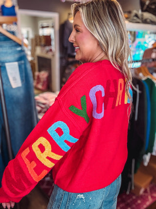 Ruby HO HO HO Multicolor Graphic Knit Sweater