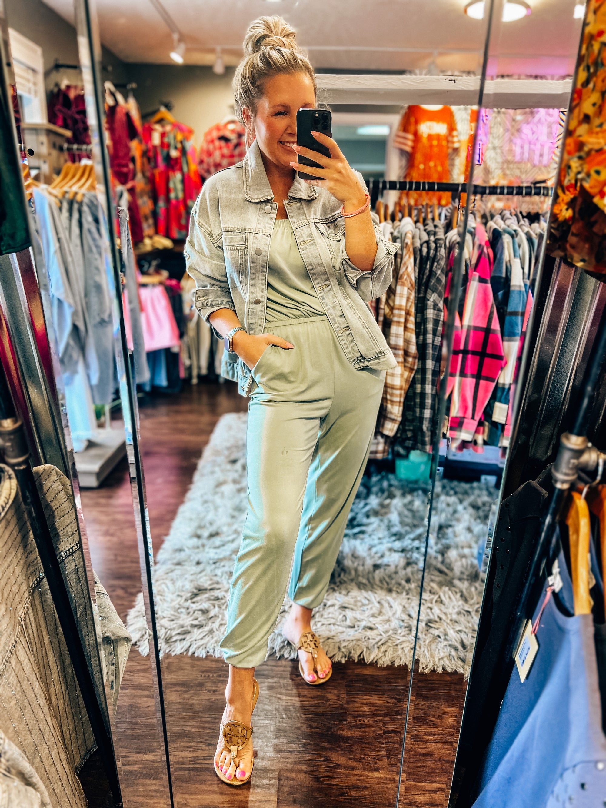 Sun And Done Green Tube Jumpsuit