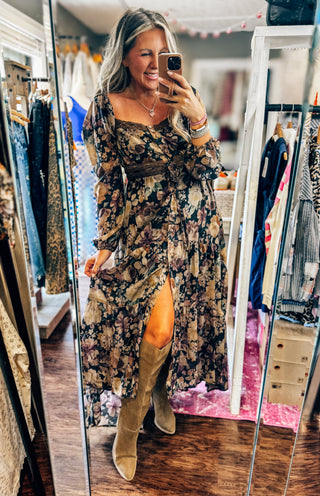 Fall Romantic Tiered Ruffle Maxi Dress