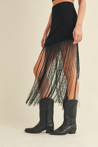 The Festival Fringe Skirt - Black