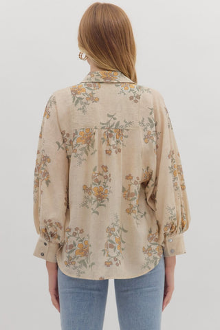 Oh So Sweet Taupe Floral Top