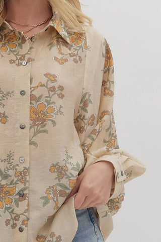 Oh So Sweet Taupe Floral Top