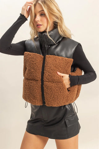 PREORDER Sherpa Pu Puffer Vest