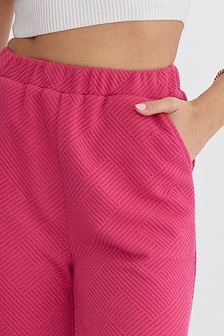 Fuchsia Textured Pants