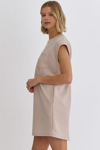 Cool And Comfy Textured Sand Dress