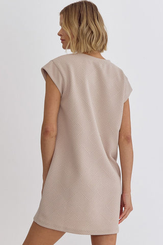Cool And Comfy Textured Sand Dress