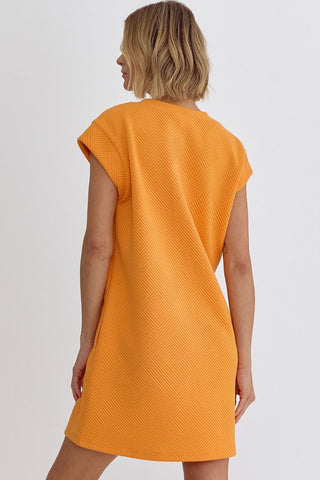 Cool And Comfy Textured Orange Dress