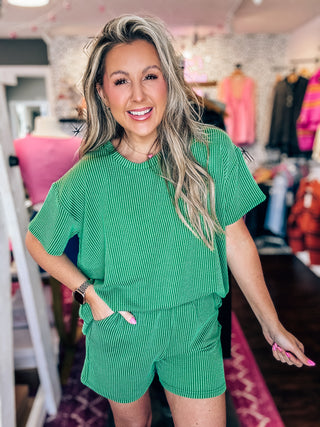 Comfy Day Green Ribbed Set