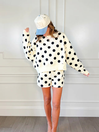 PREORDER POLKA DOT CROP SWEATSHIRT