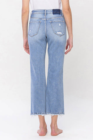 Vervet High Rise Distressed Cropped Dad Jeans