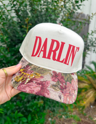 PREORDER Darlin’ Red Vintage Floral Canvas Trucker Hat