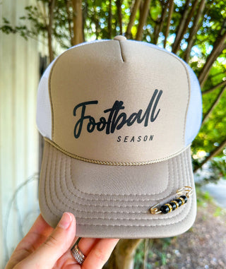 PREORDER Football Season Khaki/White Trucker Hat