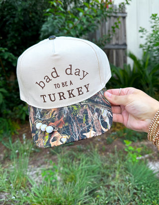 PREORDER Bad Day To Be A Turkey Khaki/ Real Camo Canvas Trucker