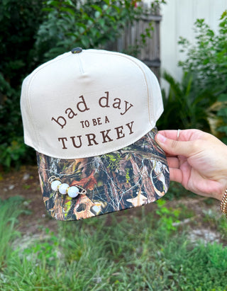 PREORDER Bad Day To Be A Turkey Khaki/ Real Camo Canvas Trucker