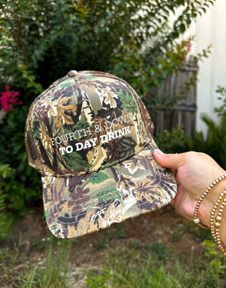 PREORDER Fourth & Down to Day Drink Real Camo Canvas Trucker Hat