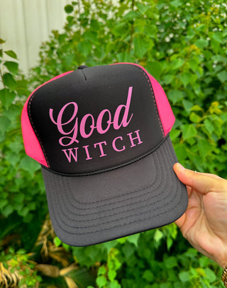 PREORDER Good Witch (pink font) Black/Hot Pink Trucker Hat