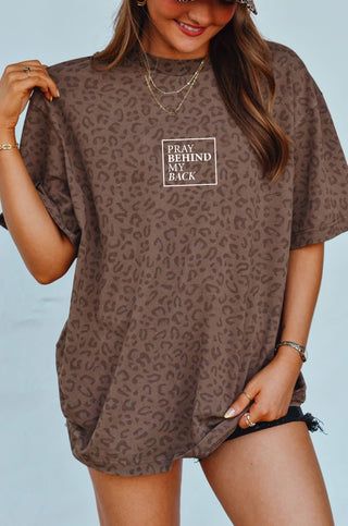 PREORDER Pray Behind Back Brown Leopard Tee