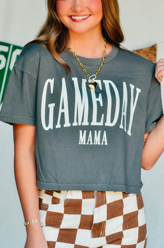 PREORDER Gameday Mama Vintage Charcoal Crop