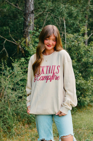 PREORDER Cocktails & Campfires Waffle knit sweater