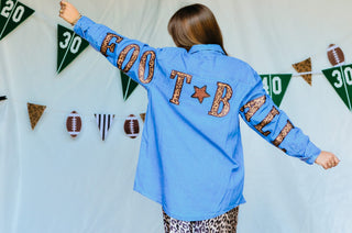 PREORDER Football Leopard Denim Shirt