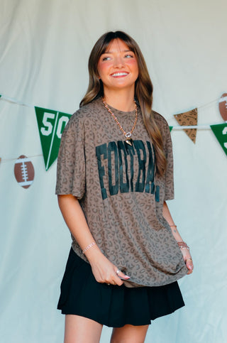 Football Brown Leopard Tee