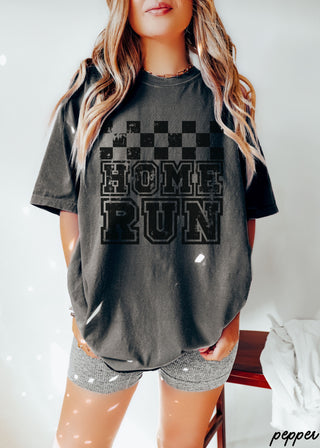Home Run Checkered Tee *13 Colors (S-3X)