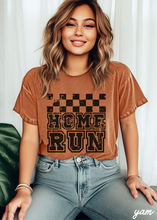 Home Run Checkered Tee *13 Colors (S-3X)