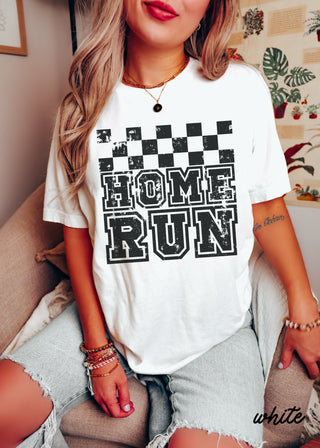 Home Run Checkered Tee *13 Colors (S-3X)