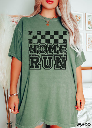 Home Run Checkered Tee *13 Colors (S-3X)