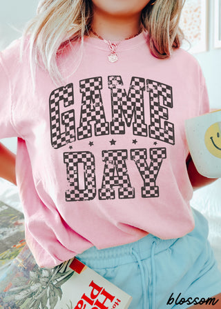Game Day Checkered Tee *12 Colors (S-3X)